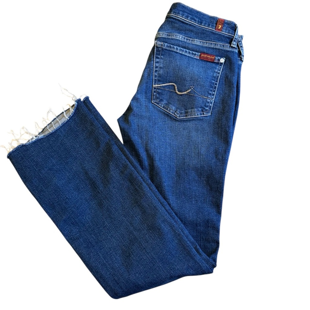 7 For All Mankind Women's Dark Blue Boot Cut Jeans